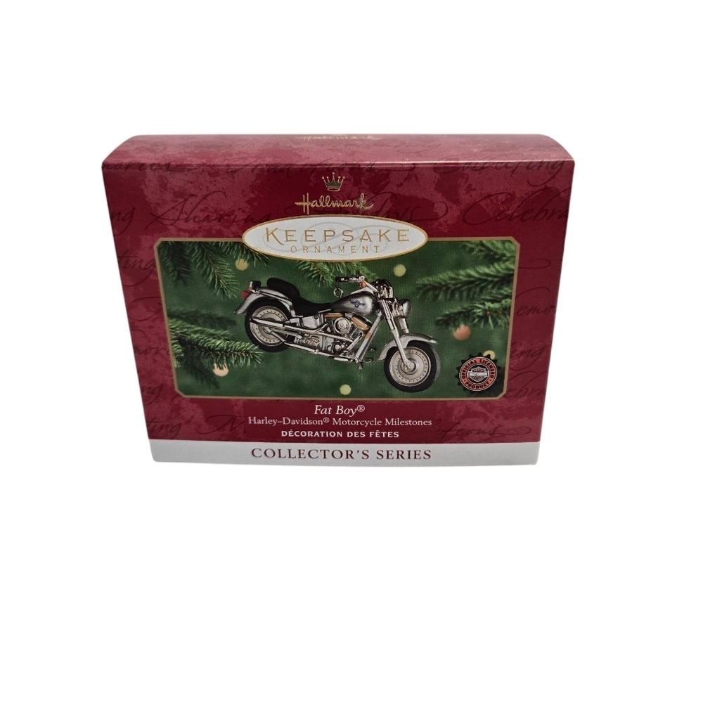2000 Fat Boy Hallmark Keepsake Ornament Harley Davidson Motorcycle Moments - Picture 4 of 5